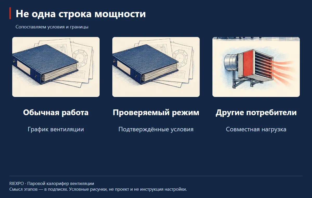 Не одна строка мощности: Обычная работа, Проверяемый режим, Другие потребители