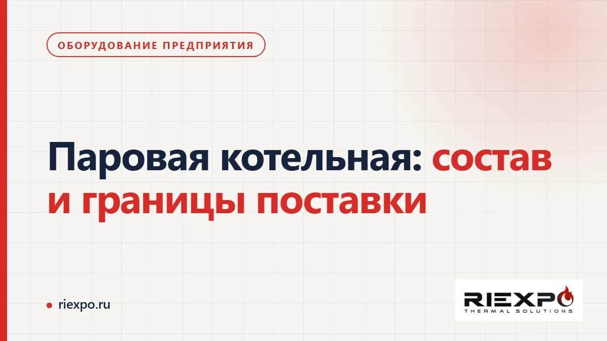 Паровая котельная предприятия: источник пара, вода, конденсат и границы комплектации