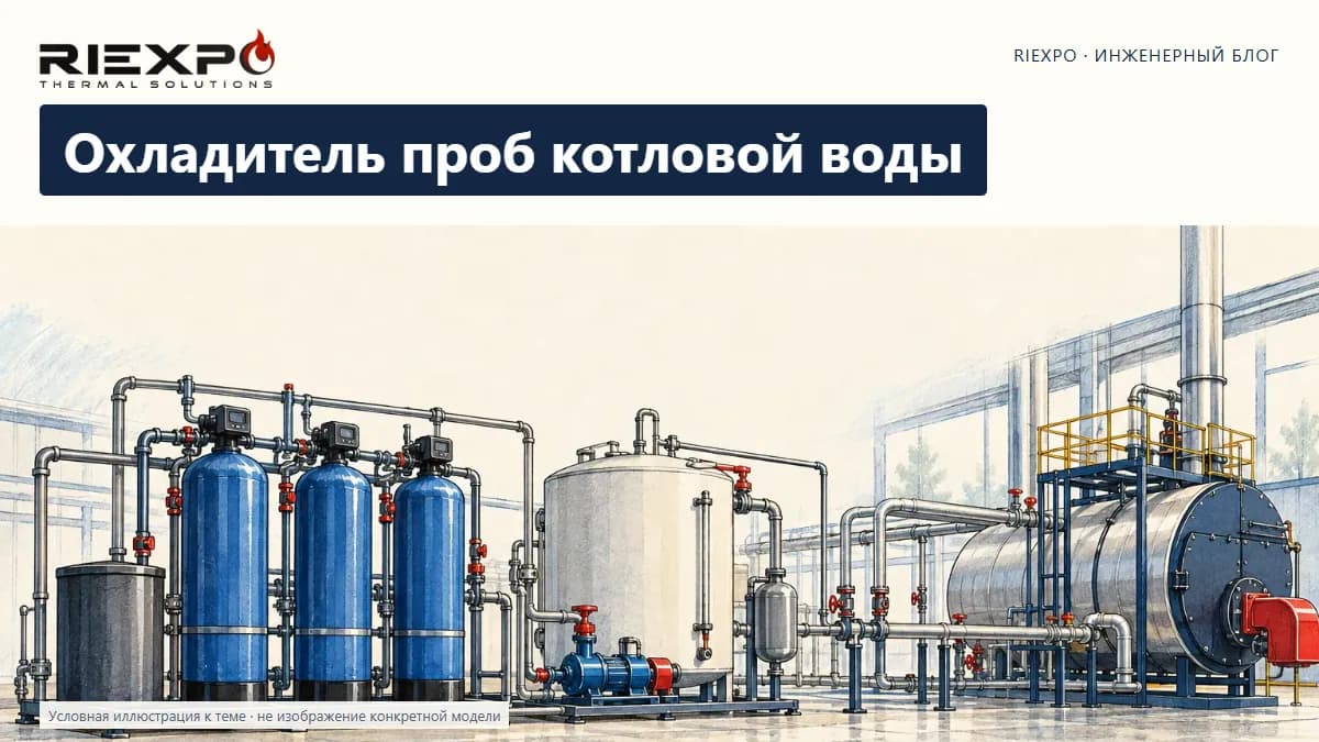Охладитель проб котловой воды: иллюстрированная обложка RIEXPO, стиль 4