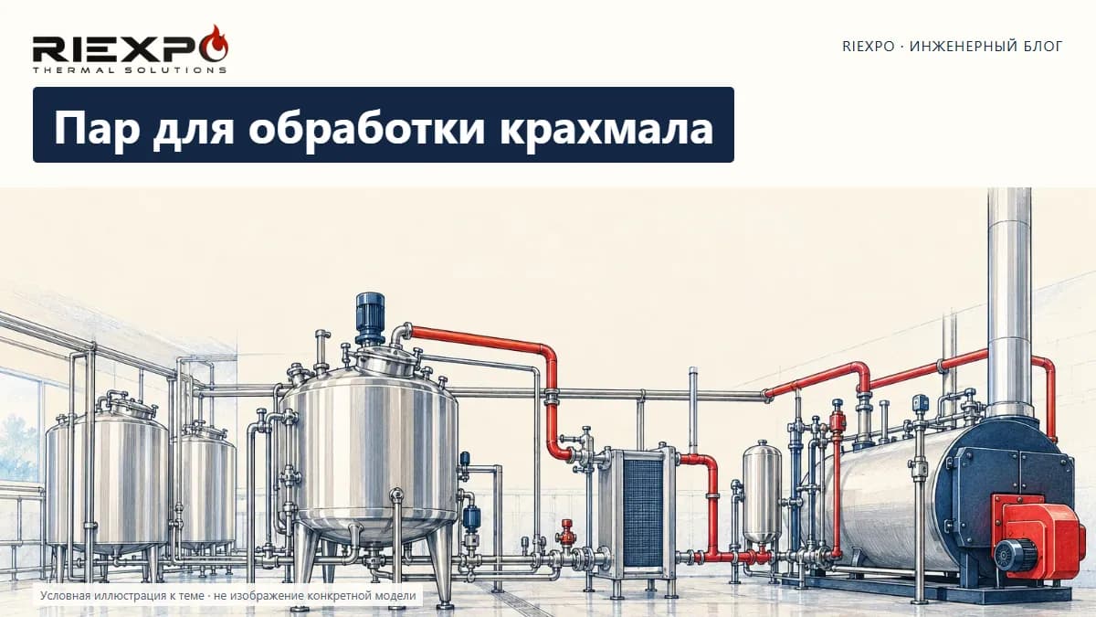 Пар для обработки крахмала: иллюстрированная обложка RIEXPO, стиль 4