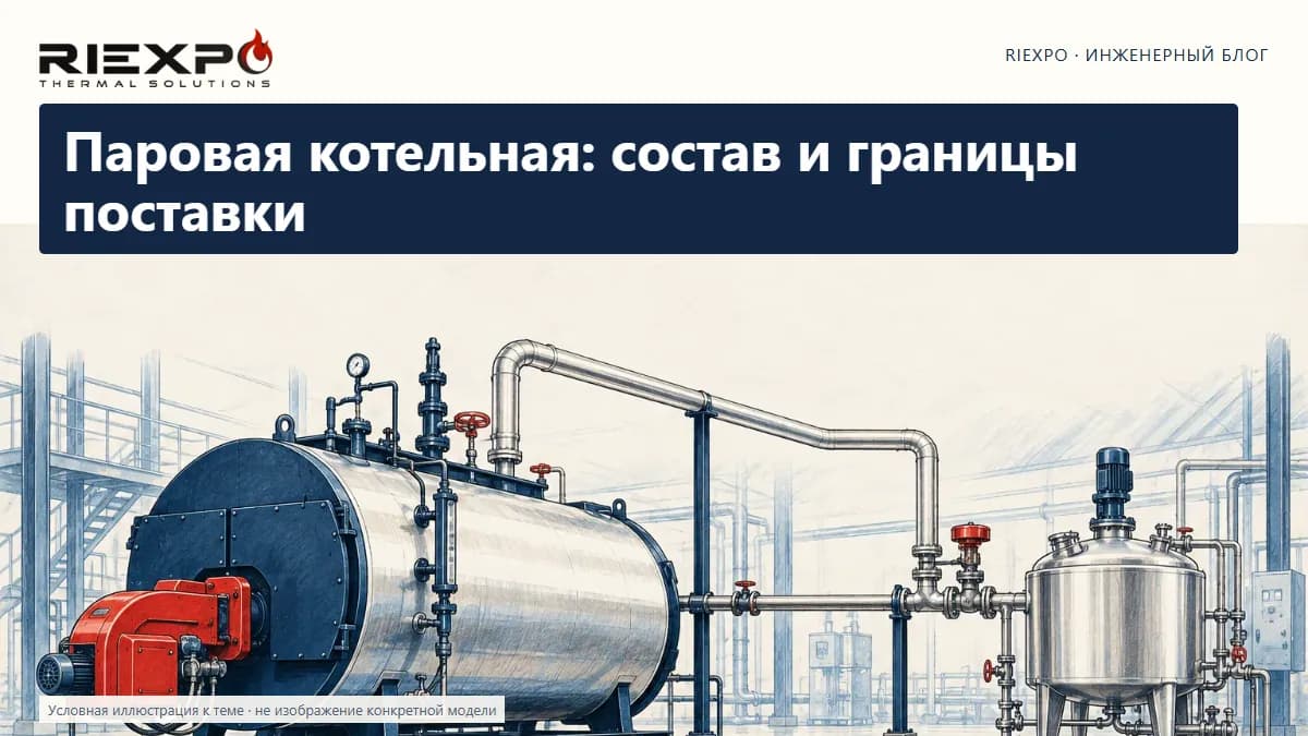 Паровая котельная: состав и границы поставки: иллюстрированная обложка RIEXPO, стиль 4