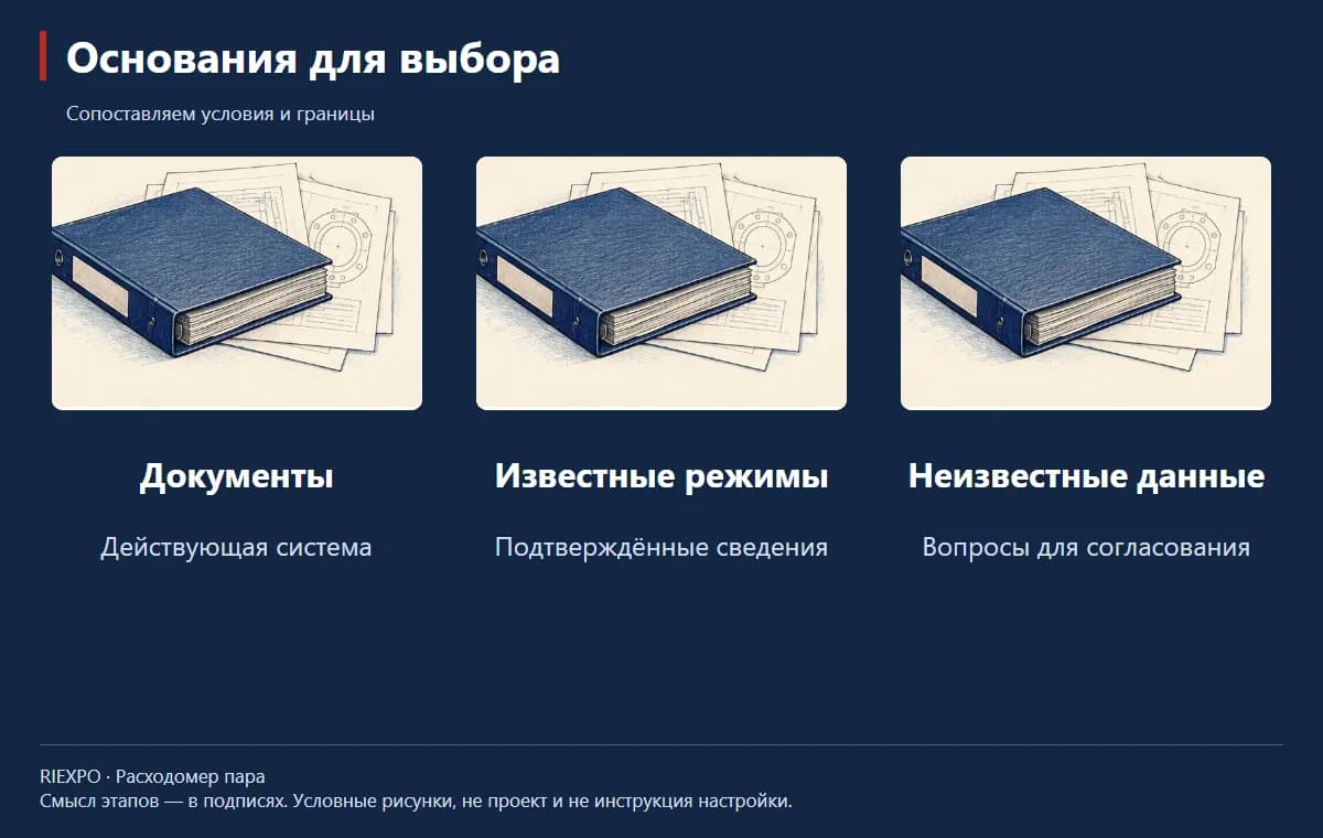 Основания для выбора: Документы, Известные режимы, Неизвестные данные