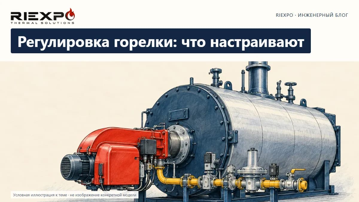 Регулировка горелки: что настраивают: иллюстрированная обложка RIEXPO, стиль 4