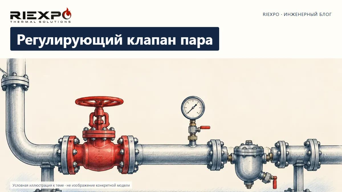 Регулирующий клапан пара: иллюстрированная обложка RIEXPO, стиль 4