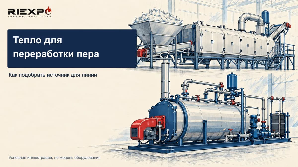 Условные источник тепла и линия переработки пера