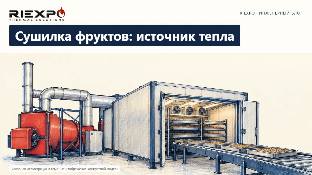 Сушилка фруктов: источник тепла: иллюстрированная обложка RIEXPO, стиль 4