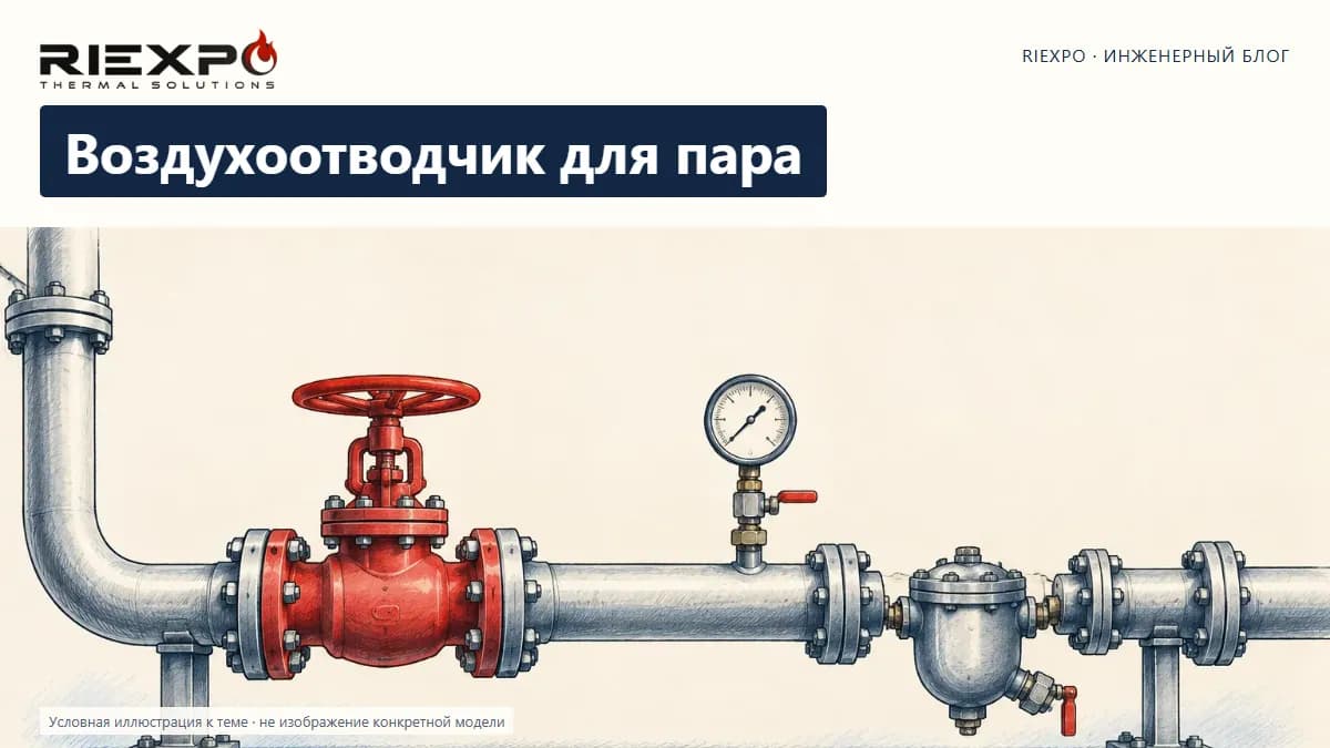 Воздухоотводчик для пара: иллюстрированная обложка RIEXPO, стиль 4